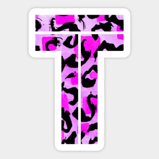 Copy of Letter T Watercolour Leopard Print Alphabet Sticker